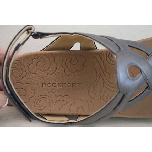Rockport CCH18PT Women Sz 8M Pewter Ramona Cobb Hill Collection Flat Sandals SIB - Picture 8 of 11